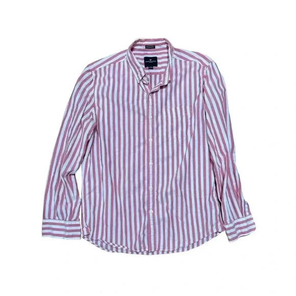 American Eagle Outfitters Red and White Stripe Shirt Size L - Picture 1 of 5